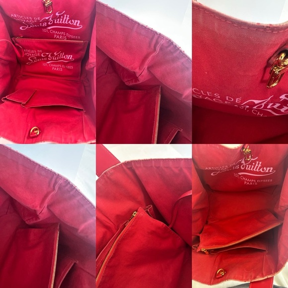 Louis Vuitton Monogram Red Canvas Cabas Ipanema - Picture 9 of 9